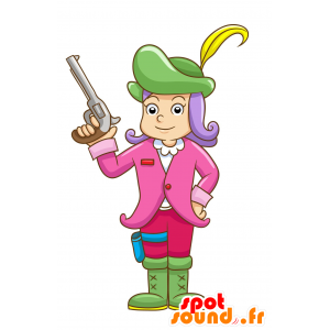 Antico donna mascotte, colorato - MASFR029976 - Mascotte 2D / 3D