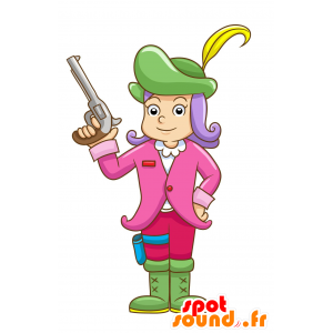 Antique woman mascot, colorful - MASFR029976 - 2D / 3D mascots