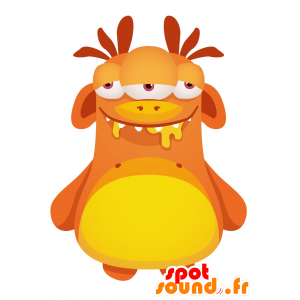 Mascotte de monstre orange et jaune. Mascotte d'alien - MASFR029986 - Mascottes 2D/3D