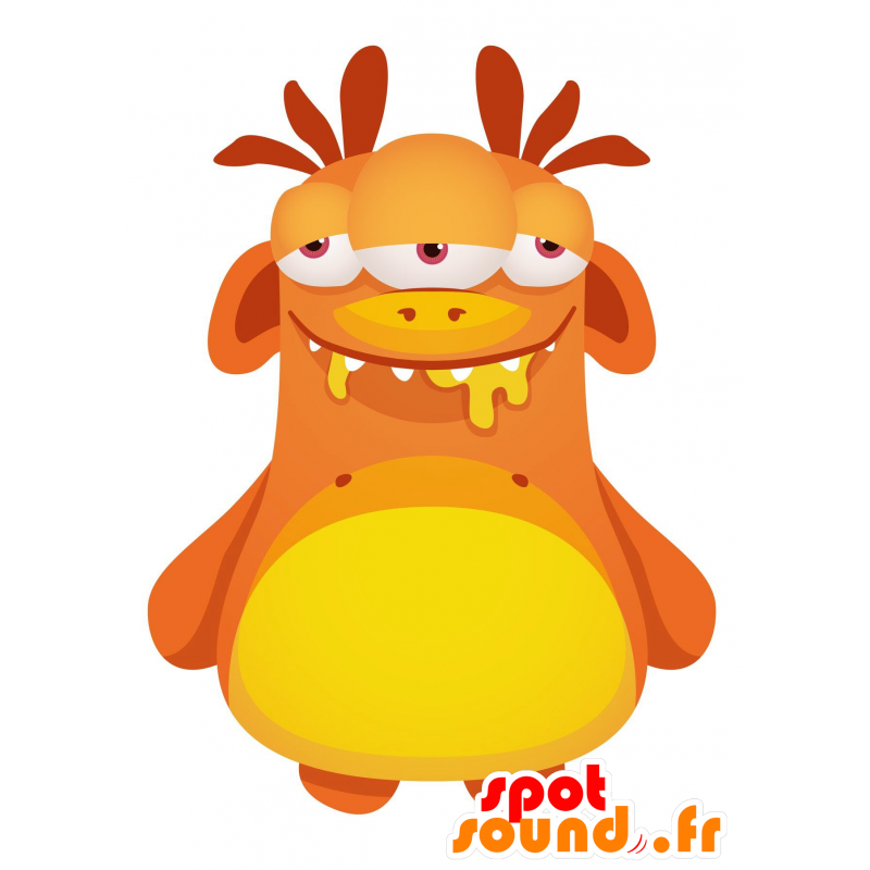Laranja e amarelo mascote monstro. mascote estrangeira - MASFR029986 - 2D / 3D mascotes