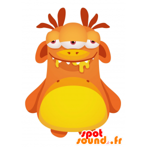 Orange and yellow monster mascot. Alien mascot - MASFR029986 - 2D / 3D mascots