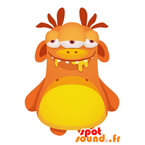 Mascotte de monstre orange et jaune. Mascotte d'alien - MASFR029986 - Mascottes 2D/3D