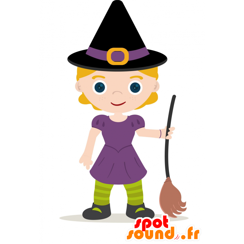 Mascot colorful witch with a pointy hat - MASFR029988 - 2D / 3D mascots