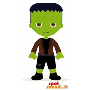 Mascot av Frankenstein monster. green monster - MASFR029989 - 2D / 3D Mascots