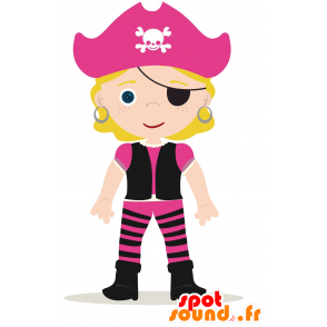 Meisje mascotte blonde pirate outfit - MASFR029992 - 2D / 3D Mascottes