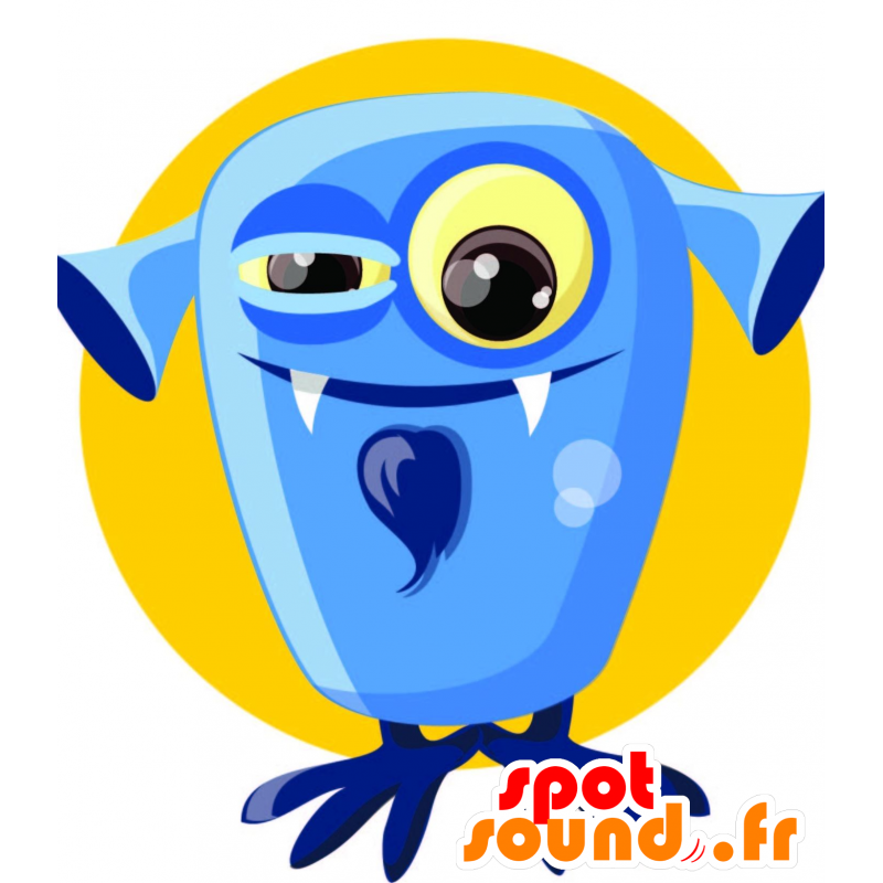 Blu mostro mascotte, gigante e divertimento - MASFR029999 - Mascotte 2D / 3D