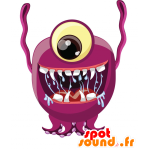 Mostro rosa mascotte e rotondo, molto impressionante - MASFR030000 - Mascotte 2D / 3D