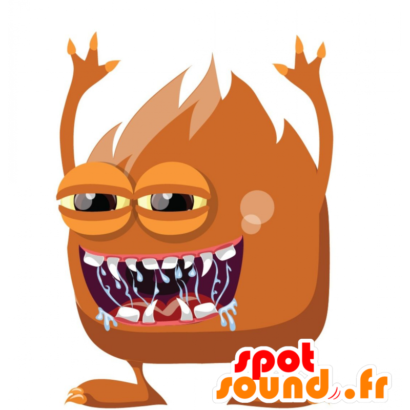 Oranje monster mascotte, reus en plezier - MASFR030004 - 2D / 3D Mascottes