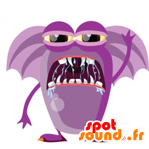 Mascot paarse monster, eng en plezier - MASFR030005 - 2D / 3D Mascottes