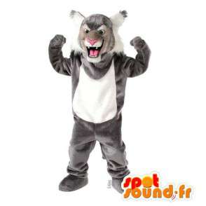 Mascotte de tigre gris et blanc - MASFR007544 - Mascottes Tigre