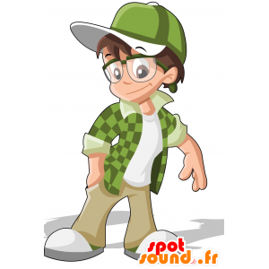 Mascot teenage student with glasses - MASFR030012 - 2D / 3D mascots