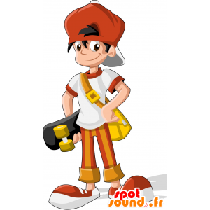Mascot tiener, student jonge in kleurrijke outfit - MASFR030014 - 2D / 3D Mascottes