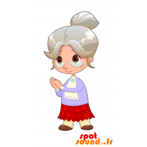 Mascotte oude dame. Mascot grootmoeder - MASFR030015 - 2D / 3D Mascottes