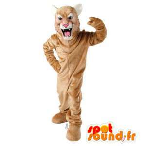 Beige en witte tijger mascotte - MASFR007546 - Tiger Mascottes