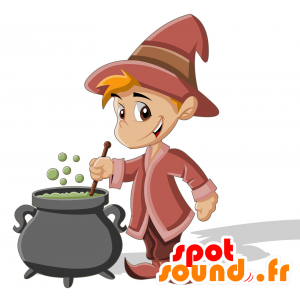 Mascotte de jeune sorcier. Mascotte d'apprenti sorcier - MASFR030020 - Mascottes 2D/3D