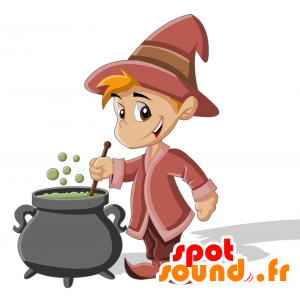Mascot young wizard. Mascot Sorcerer's Apprentice - MASFR030020 - 2D / 3D mascots