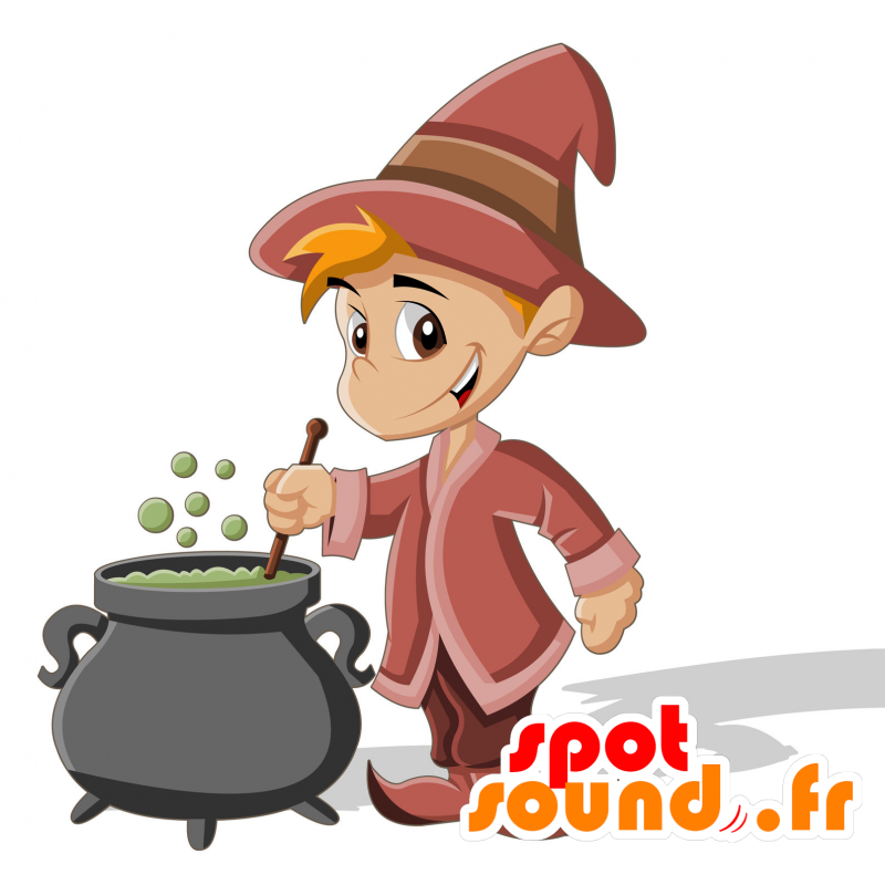 Mascot jovem bruxo. Aprendiz de Feiticeiro Mascot - MASFR030020 - 2D / 3D mascotes