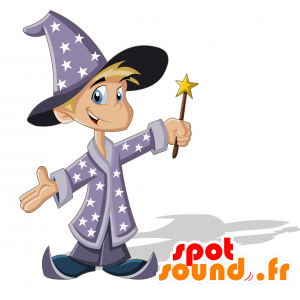 Mascot young wizard. Mascot Sorcerer's Apprentice - MASFR030021 - 2D / 3D mascots