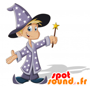 Mascotte de jeune sorcier. Mascotte d'apprenti sorcier - MASFR030021 - Mascottes 2D/3D