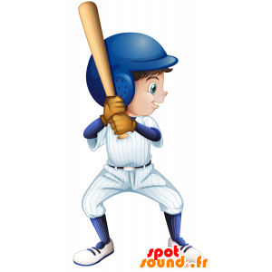 Baseball-pelaaja maskotti kuulokkeilla - MASFR030023 - Mascottes 2D/3D