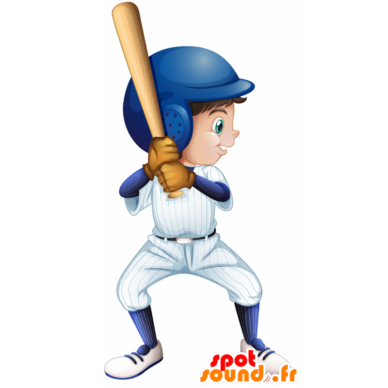 Baseball-Spieler-Maskottchen mit Kopfhörer - MASFR030023 - 2D / 3D Maskottchen