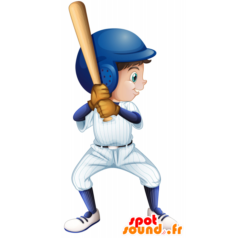 El jugador de béisbol de la mascota con los auriculares - MASFR030023 - Mascotte 2D / 3D
