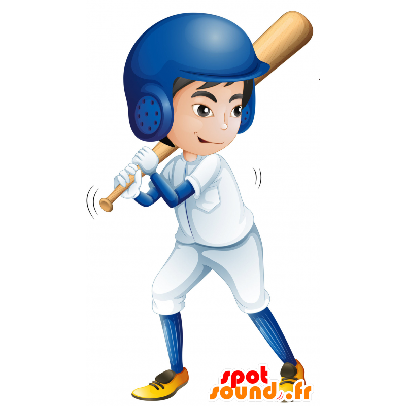 2d 3dマスコット の 青いヘルメットと野球選手のマスコット 2d 3dマスコット の 青いヘルメットと野球選手のマスコット