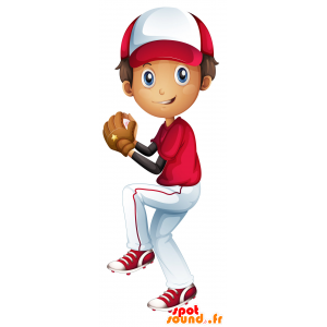 Giocatore di baseball mascotte con un tappo - MASFR030025 - Mascotte 2D / 3D