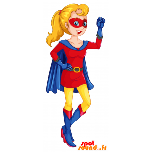 Donna mascotte supereroe vestito - MASFR030031 - Mascotte 2D / 3D