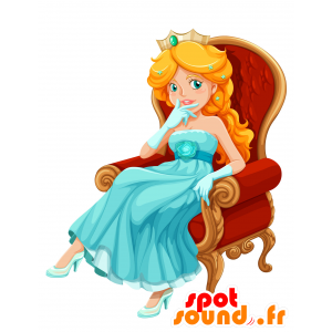 Mascot princesa loura bonita, charmosa e colorida - MASFR030036 - 2D / 3D mascotes