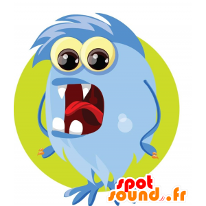 Blaues Monster Maskottchen mit gelben Augen - MASFR030041 - 2D / 3D Maskottchen