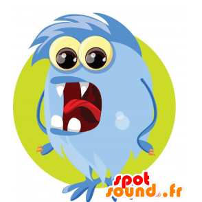 Blauw monster mascotte met gele ogen - MASFR030041 - 2D / 3D Mascottes