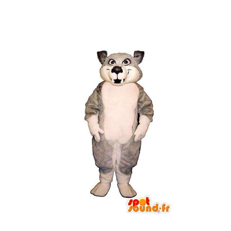 Šedá a bílá myš maskot. hlodavec Costume - Myš maskot - MASFR007551 - SpotSound.fr