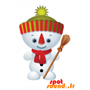 Sneeuwman mascotte reus sneeuw. winter Mascot - MASFR030044 - 2D / 3D Mascottes