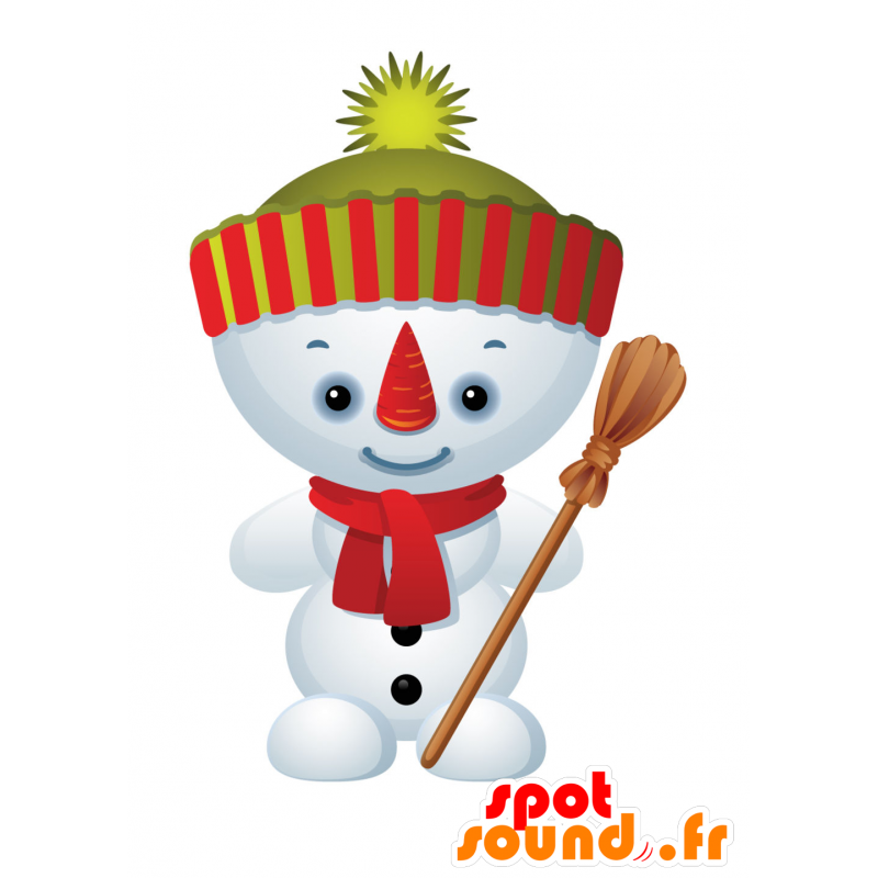 Sneeuwman mascotte reus sneeuw. winter Mascot - MASFR030044 - 2D / 3D Mascottes