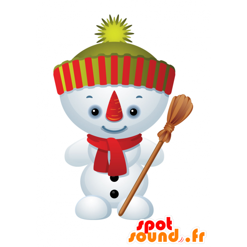 χιονάνθρωπος μασκότ γίγαντας χιόνι. Χειμώνας μασκότ - MASFR030044 - 2D / 3D Μασκότ