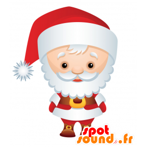 La mascota de Santa Claus en el equipo rojo y blanco - MASFR030047 - Mascotte 2D / 3D