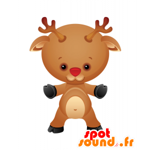 Mascotte de renne de Noël, très mignonne - MASFR030048 - Mascottes 2D/3D