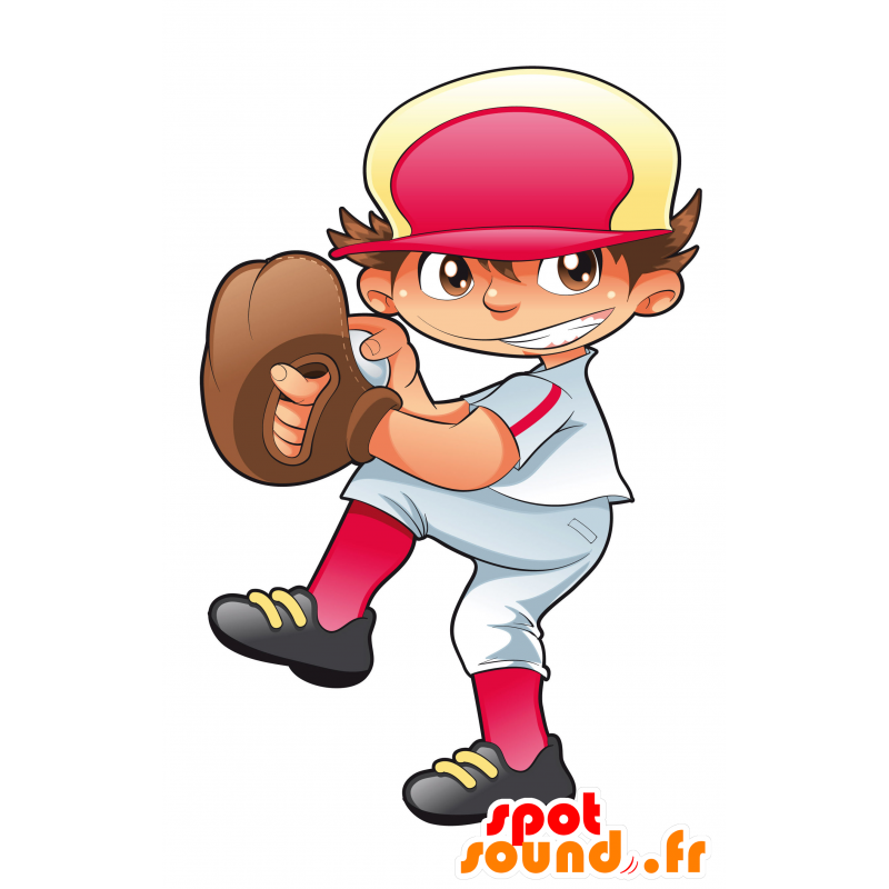 Baseball-spiller maskot. Sportsmaskot - Spotsound maskot kostume