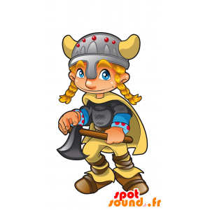 Viking mascot with a helmet and a cape - MASFR030056 - 2D / 3D mascots
