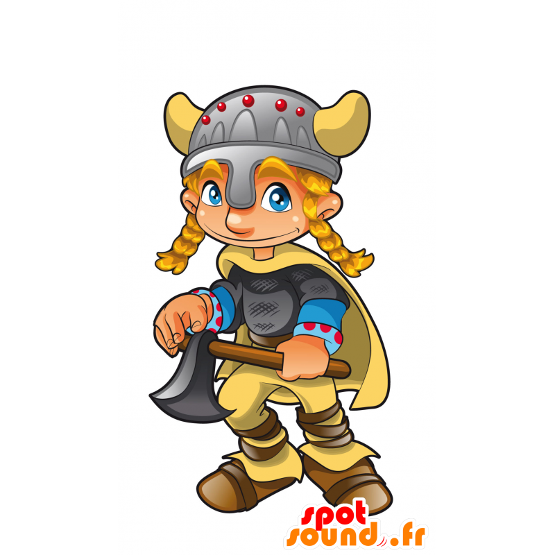 Mascot Viking met een helm en een cape - MASFR030056 - 2D / 3D Mascottes