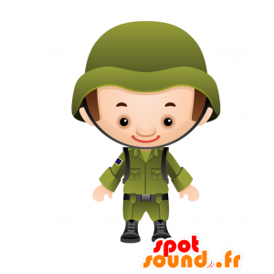 Mascotte de soldat, de militaire en uniforme - MASFR030066 - Mascottes 2D/3D