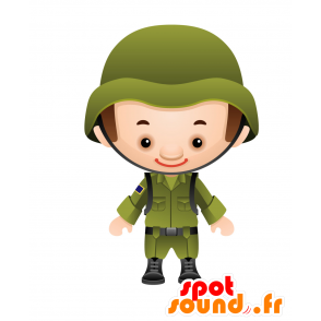 Mascot militair, militaire in uniform - MASFR030066 - 2D / 3D Mascottes