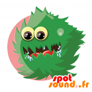 Green monster mascot, furry and soft. green Alien - MASFR030069 - 2D / 3D mascots