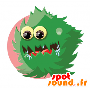 Monster mascotte verde, peloso e morbido. Alien verde - MASFR030069 - Mascotte 2D / 3D