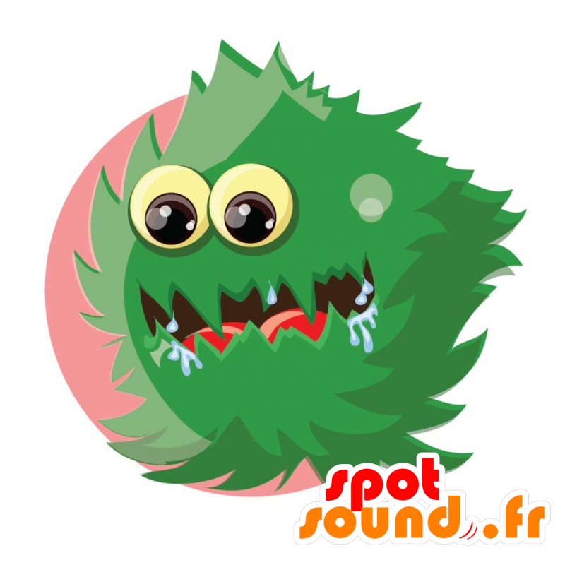 Mascota monstruo verde, peludo y suave. extranjero verde - MASFR030069 - Mascotte 2D / 3D