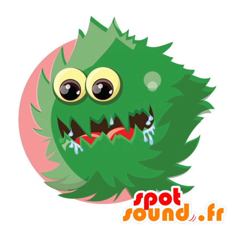 Mascotte de monstre vert, poilu et doux. Alien vert - MASFR030069 - Mascottes 2D/3D