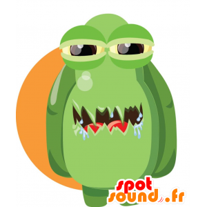 Mascotte de monstre vert avec des yeux globuleux - MASFR030071 - Mascottes 2D/3D