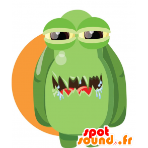 Mascotte de monstre vert avec des yeux globuleux - MASFR030071 - Mascottes 2D/3D