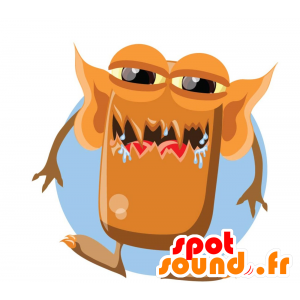 Mascota del monstruo anaranjado con grandes orejas - MASFR030072 - Mascotte 2D / 3D